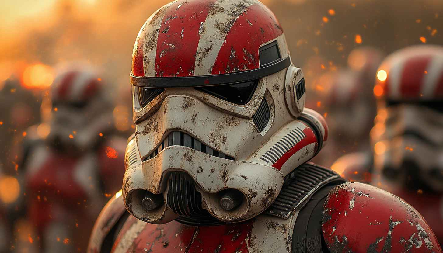 Star Wars Wallpaper: Crimson Stormtrooper Helmet, High Resolution