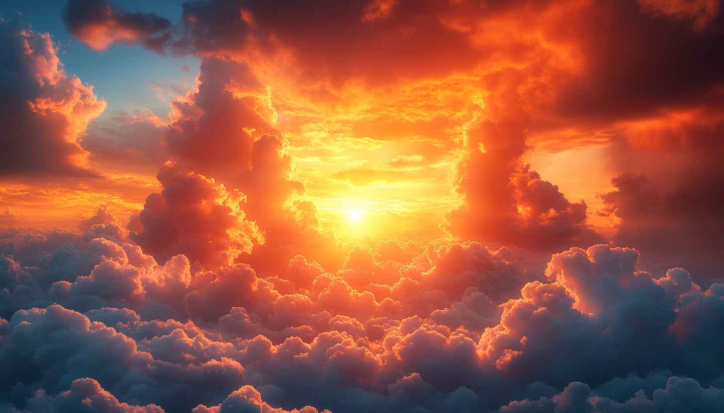 Sunset Cloud Wallpaper: Scenic Sky View for Desktop Background