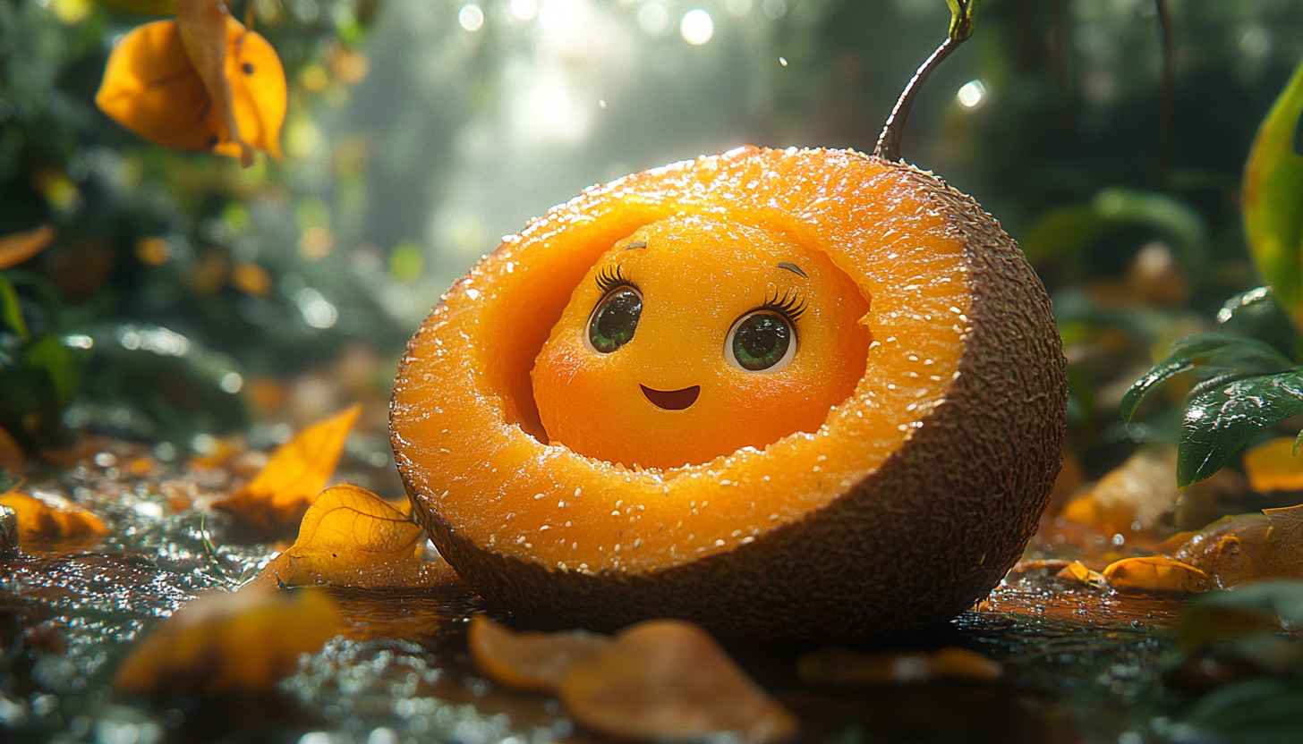 Cute Fruit Character Wallpaper, Cartoon Food Art, Desktop Background