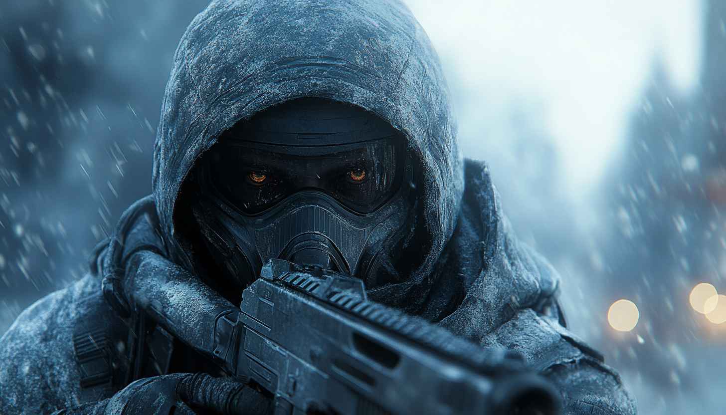 Soldier Wallpaper: Tactical Mask, Hooded, Weapon, 4K, HD, Desktop