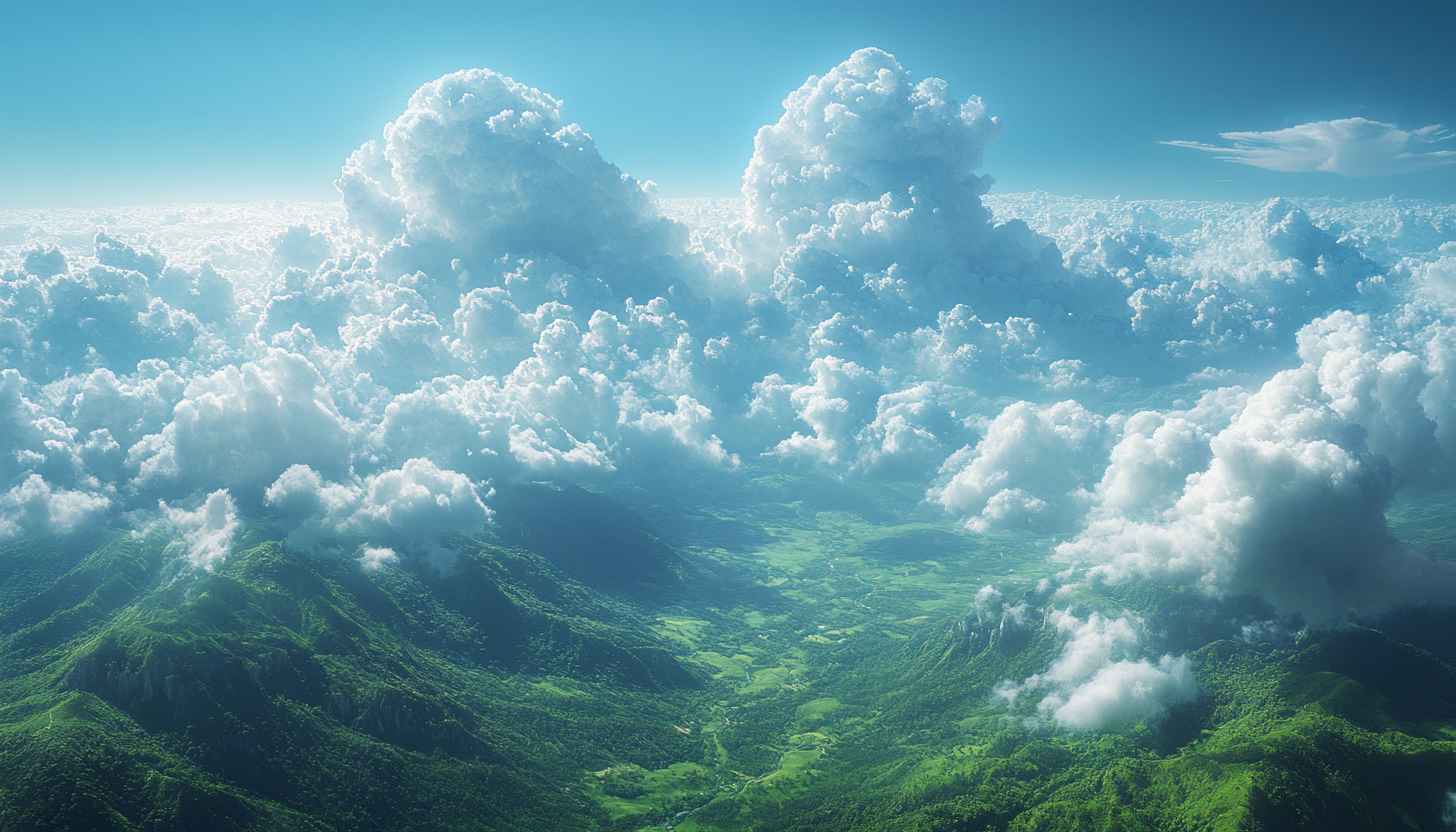 Lush Mountains and Clouds Wallpaper in 4K for Desktop