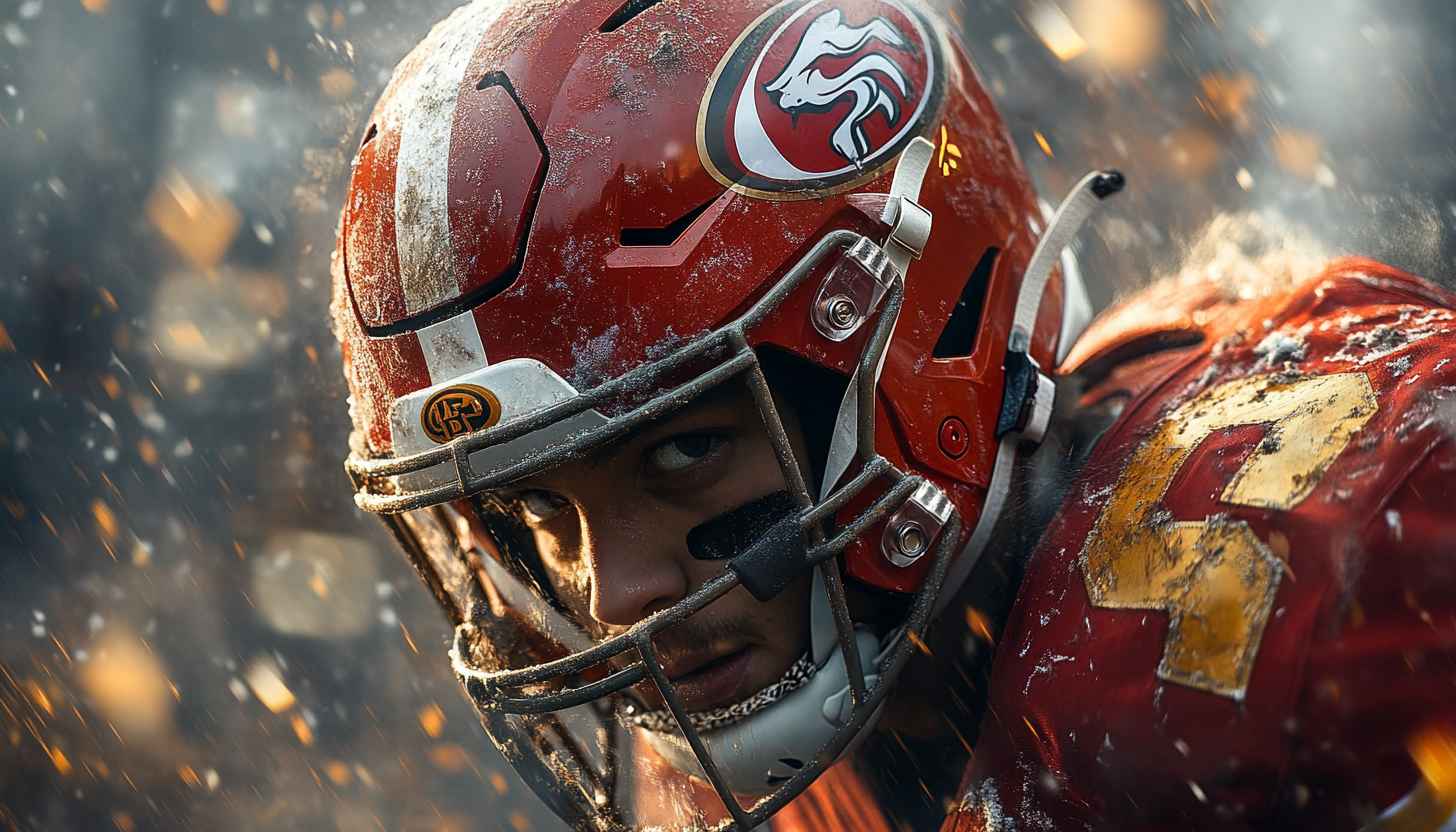 Chiefs Wallpaper: Patrick Mahomes 4K Football Helmet Athlete Wallpaper