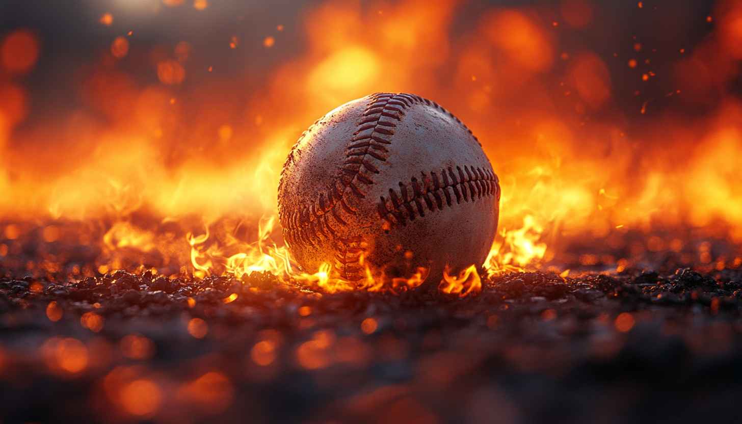 Fiery Baseball Wallpaper, Sports Wallpaper, Burning Ball Wallpaper, 4K