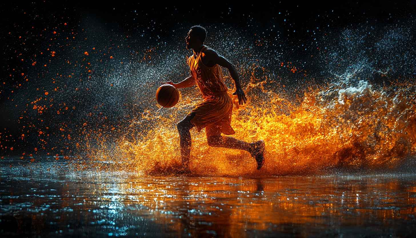 Dynamic Basketball Player Art 4K Wallpaper for Mobile & Desktop