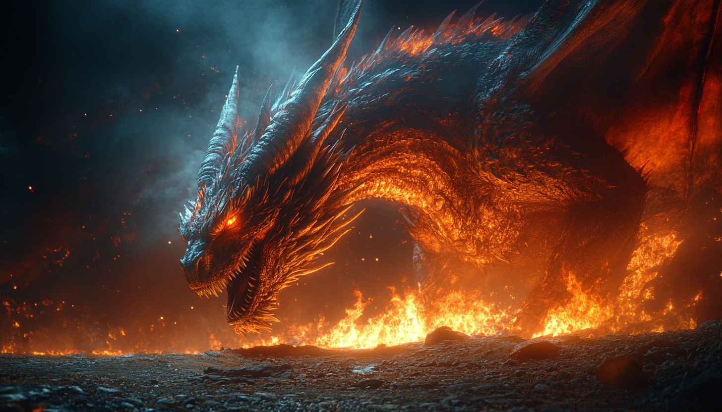 Epic Dragon Wallpaper: Fantasy Fire Dragon 4K Wallpaper
