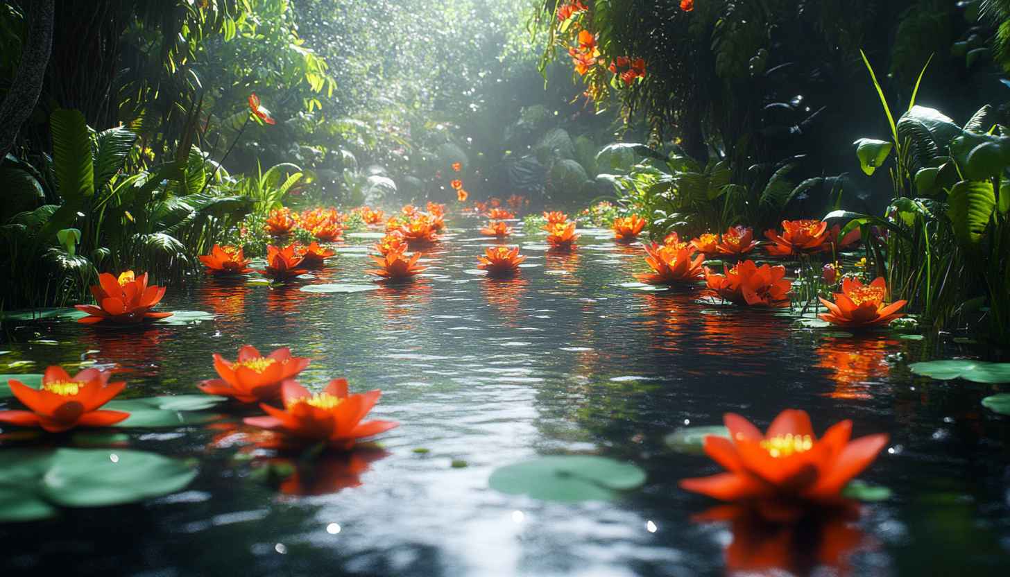 Serene Lily Pond Wallpaper: Nature, Water Garden, 4K