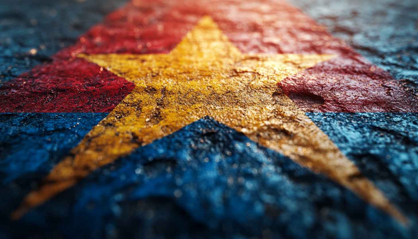 Star Wallpaper, Textured Background, Abstract Art, Blue, Red, Yellow