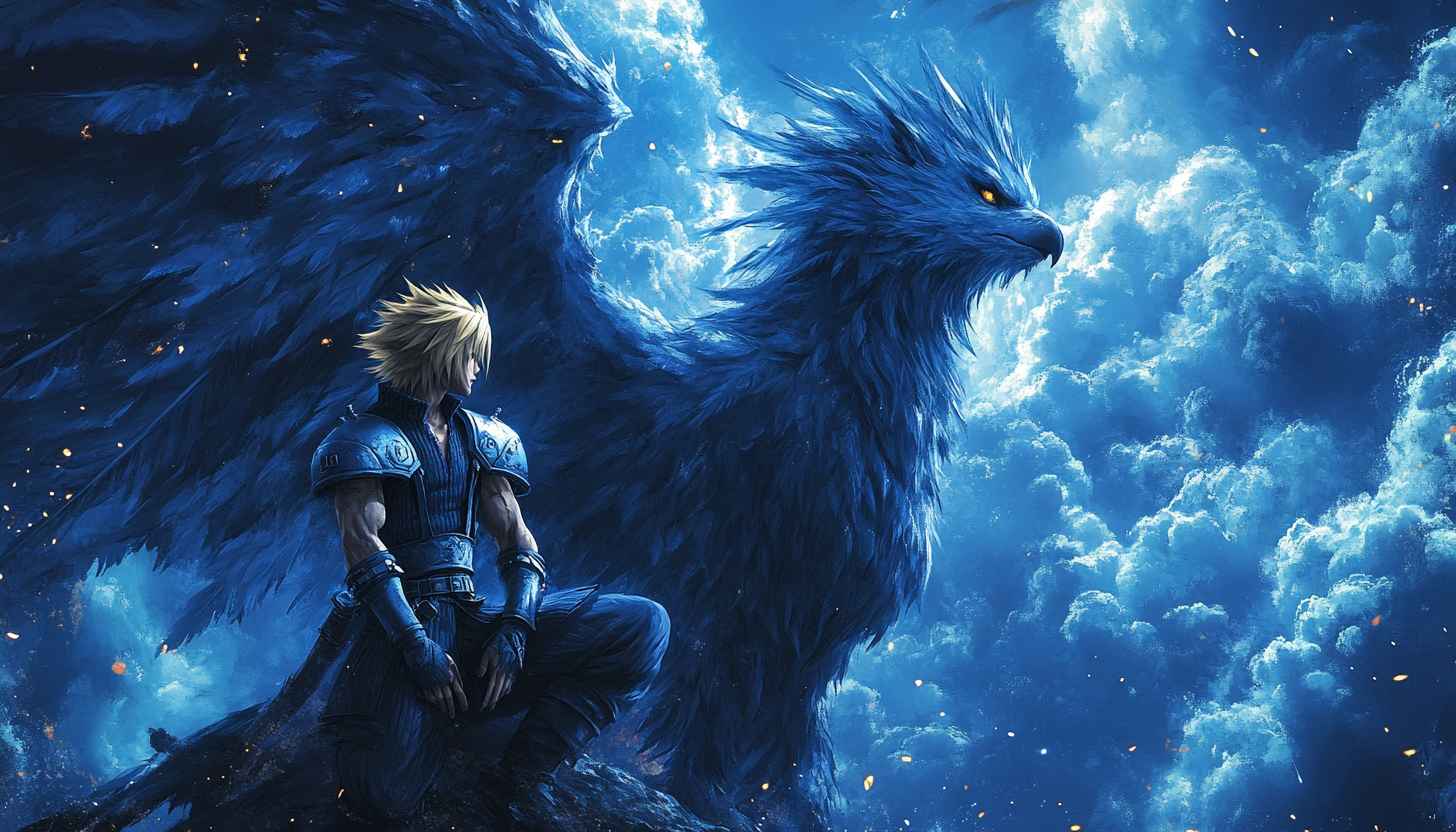 Final Fantasy Cloud Strife Phoenix Wallpaper, 4k Anime Background