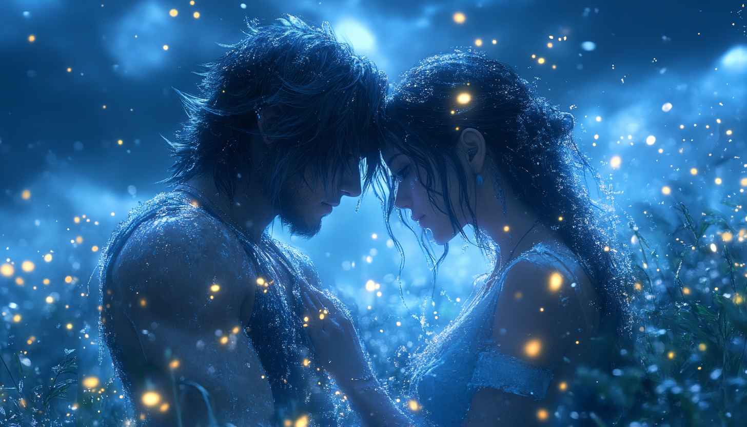 Fantasy Couple Wallpaper, Romantic Moonlight, Love Theme, 4K Wallpaper