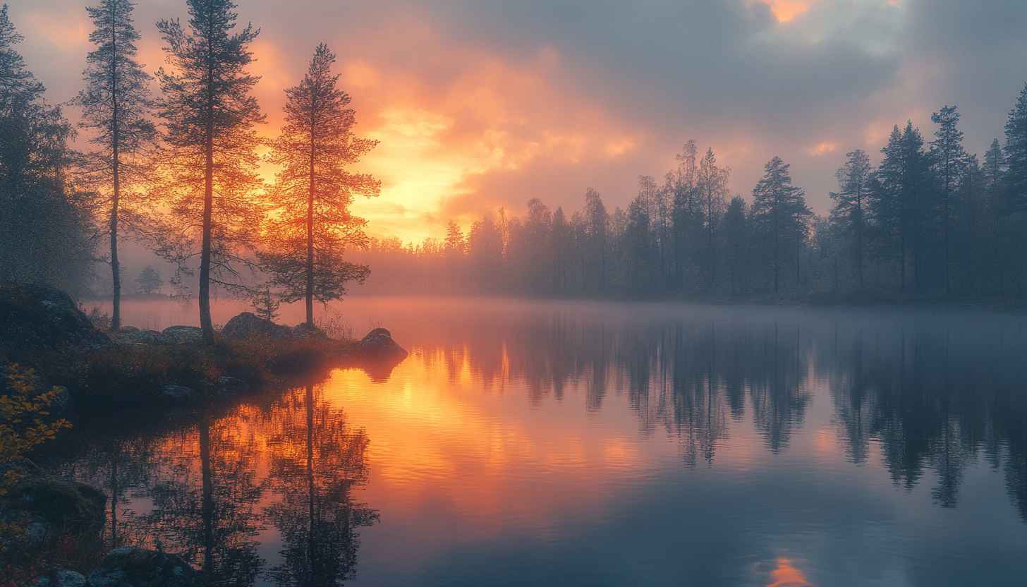 Lake Sunrise Wallpaper, Nature Wallpaper, 4k Landscape Wallpaper