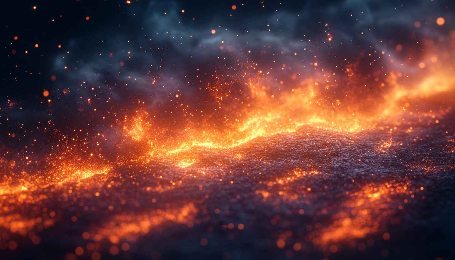 Fiery Particle Wallpaper: High-Resolution Abstract Background for Desktop