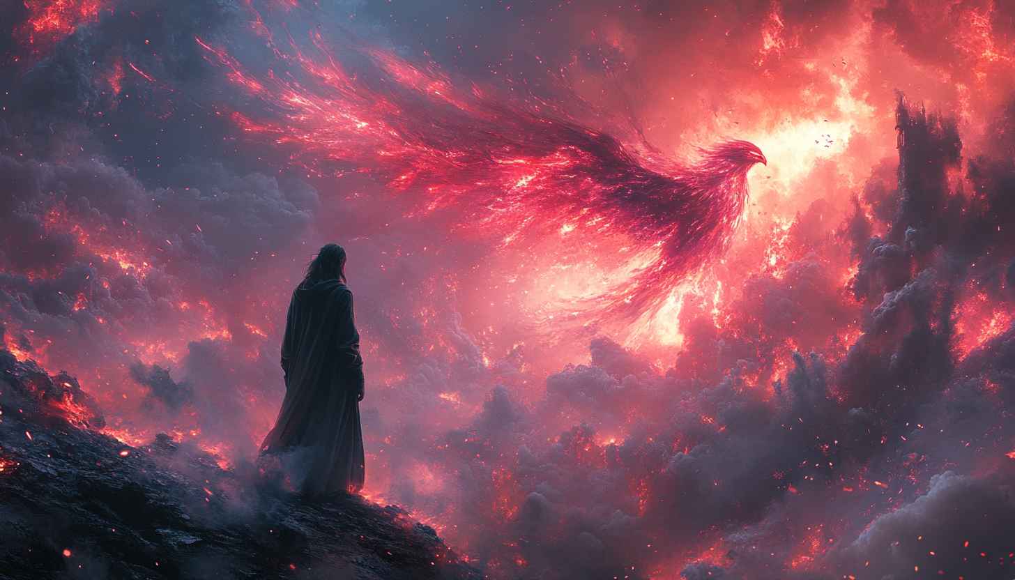 Phoenix Wallpaper: Fantasy Bird Art, Mythical Creature Digital Art