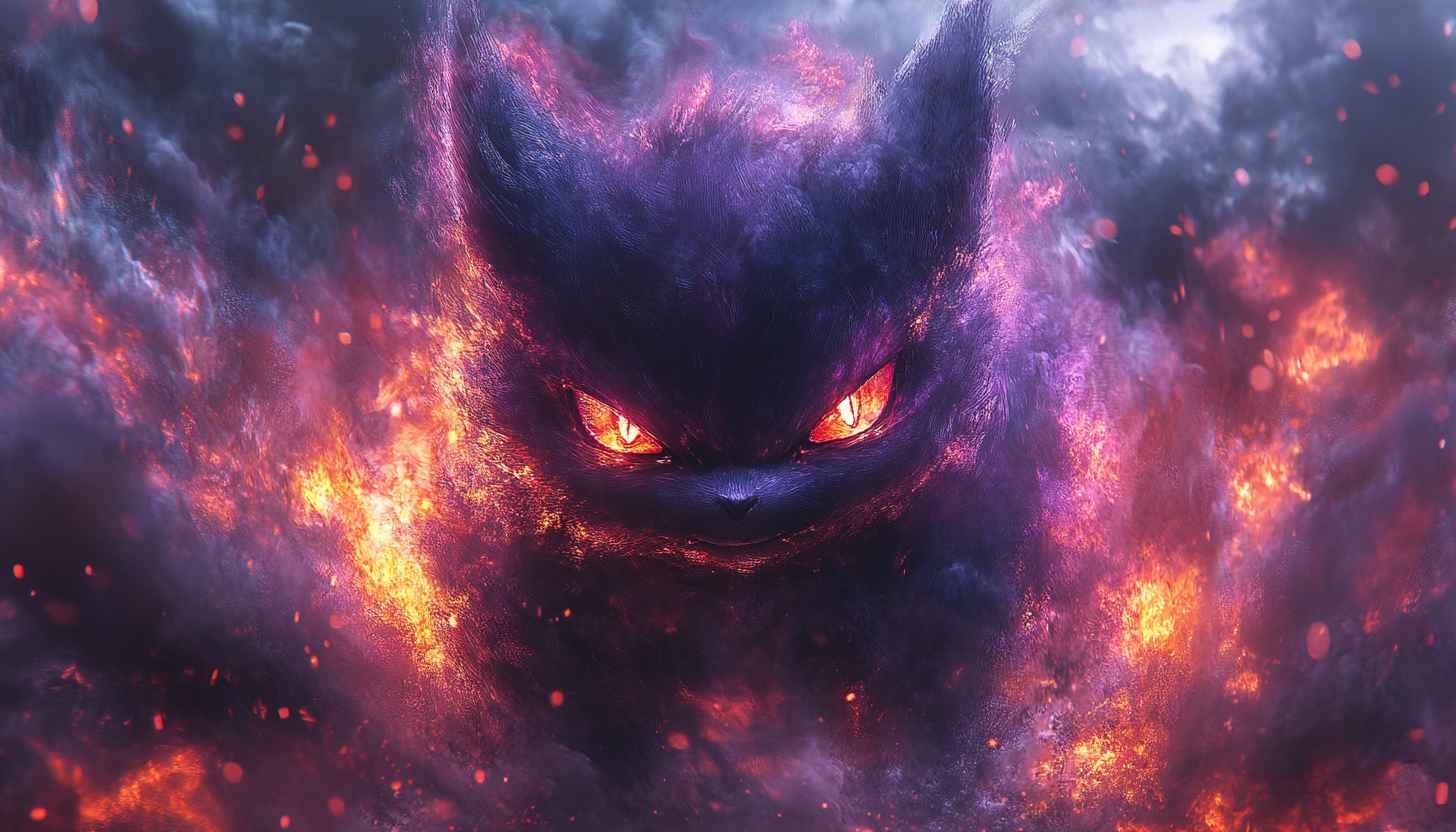 Gengar Pokemon Wallpaper - Epic Anime Fire Background