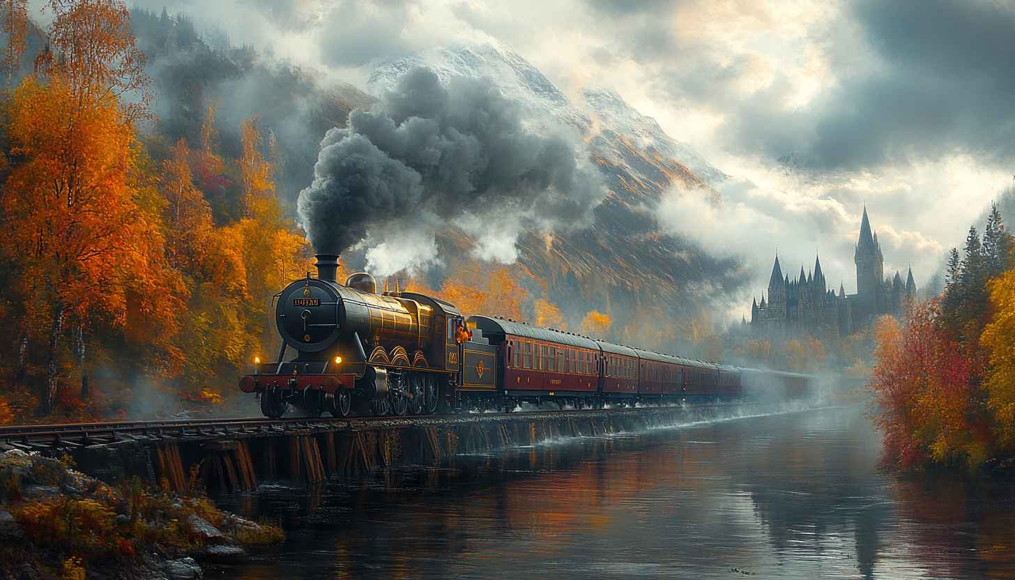 Steam Train Wallpaper, Autumn Landscape, Castle, Hogwarts Wallpaper