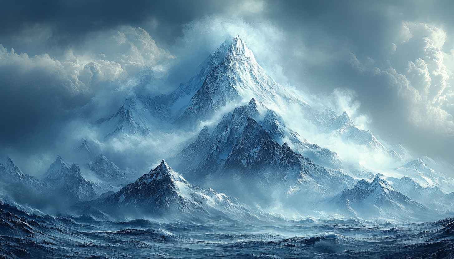 Epic Mountain Sea Landscape Wallpaper for Desktop and Mobile