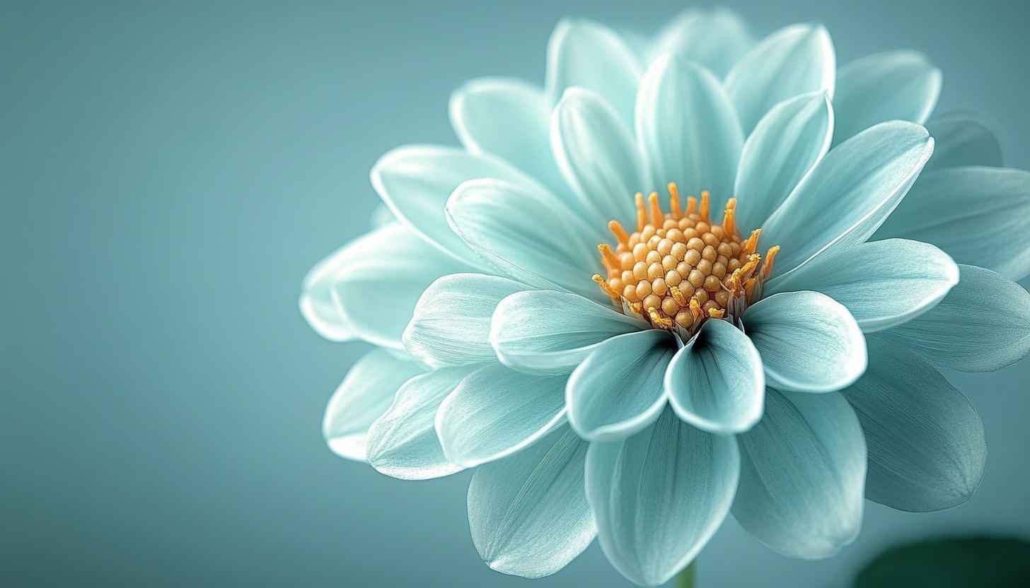 Aqua Flower Wallpaper: Aesthetic Floral Background for Desktop