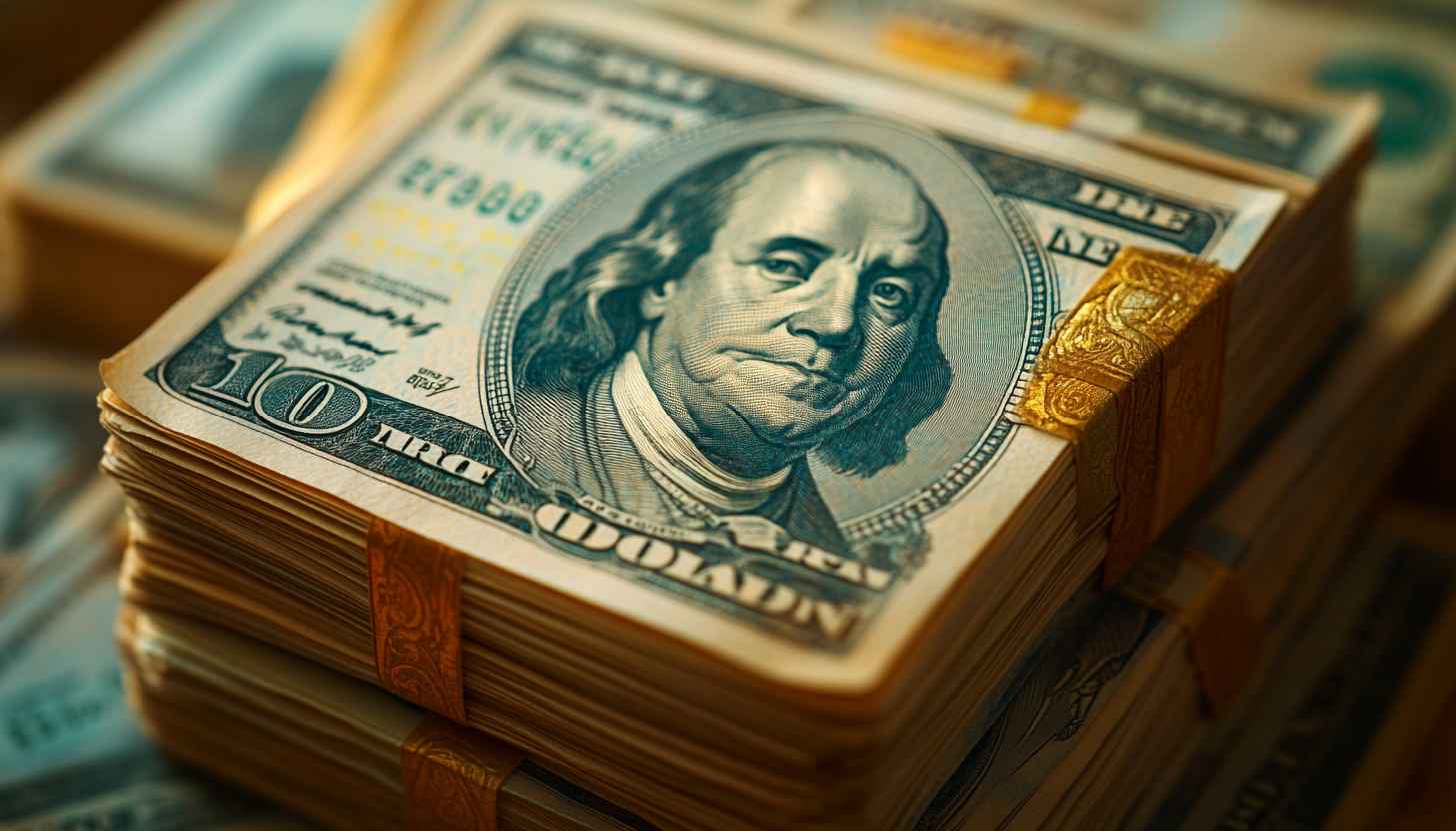 Money Wallpaper: Stacked Hundred Dollar Bills - 4K Resolution