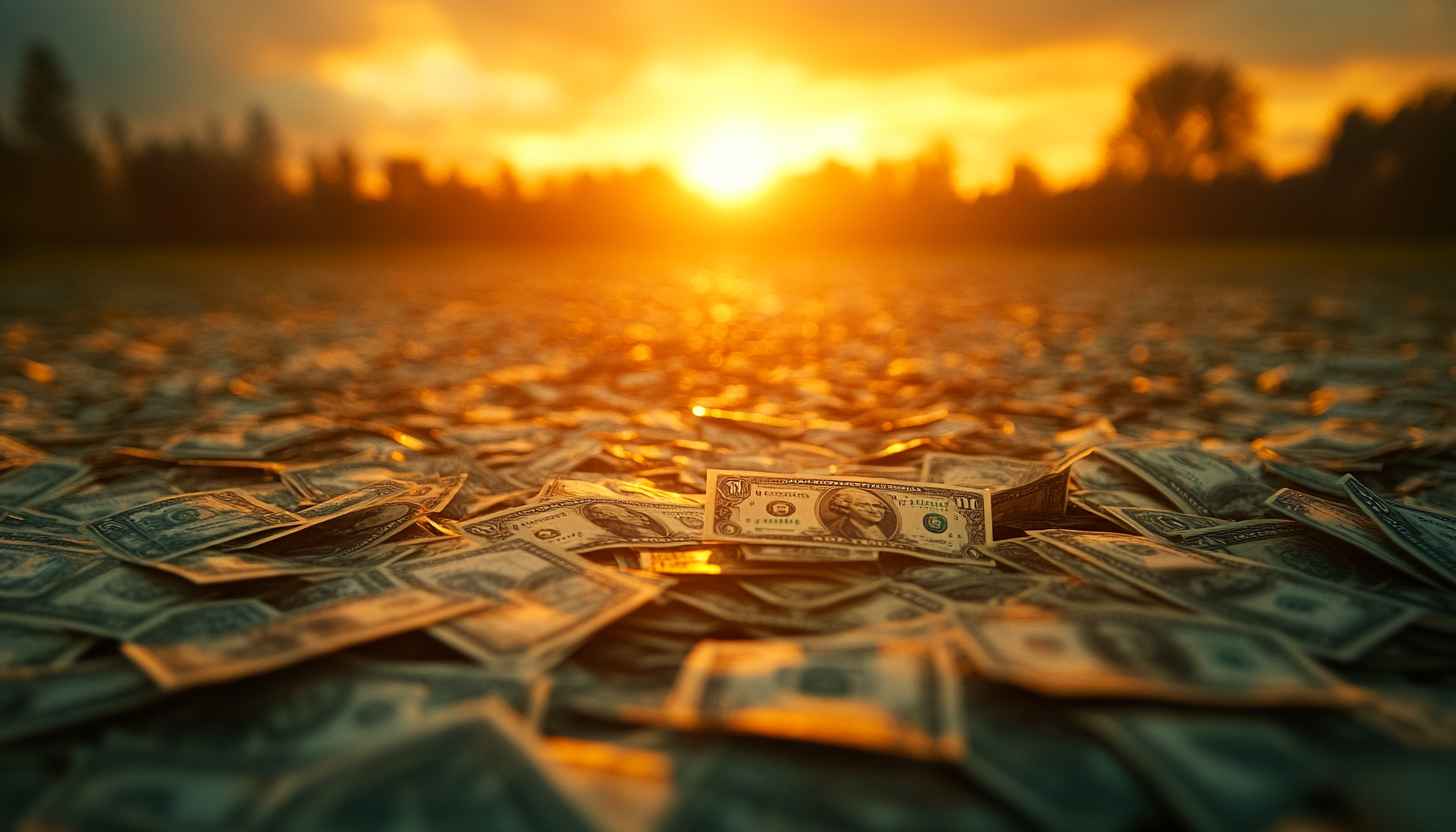 Money Wallpaper: Dollars, Sunset, Richness, Wealth, Success Wallpaper