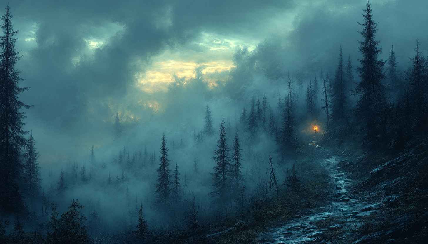 Foggy Forest Wallpaper: Misty Pine Trees Landscape