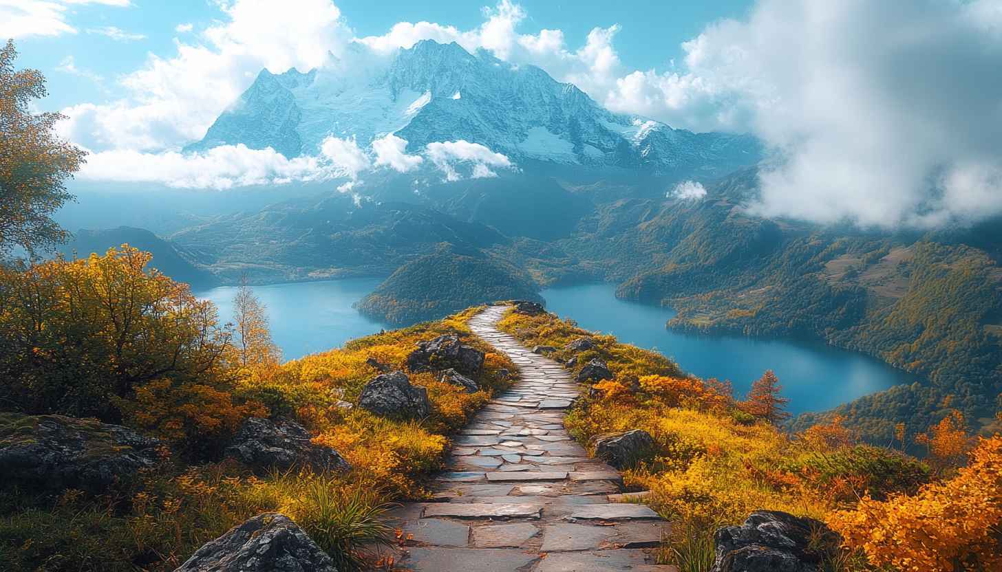 Mountain Lake View Wallpaper for Desktop Background, Laptop, 4K