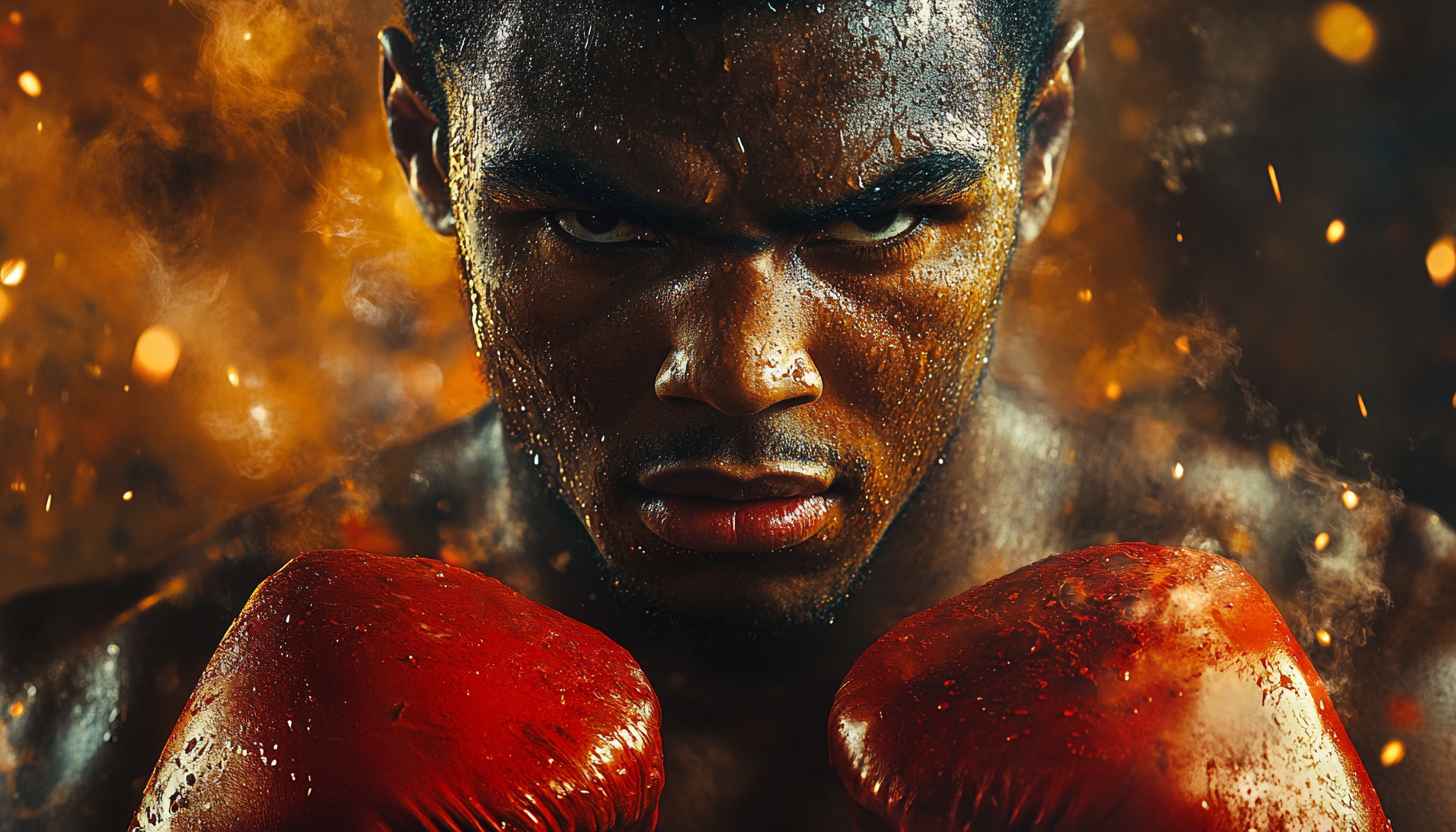 Intense Boxer Wallpaper 4K, Sports Theme, Boxing Champion Art