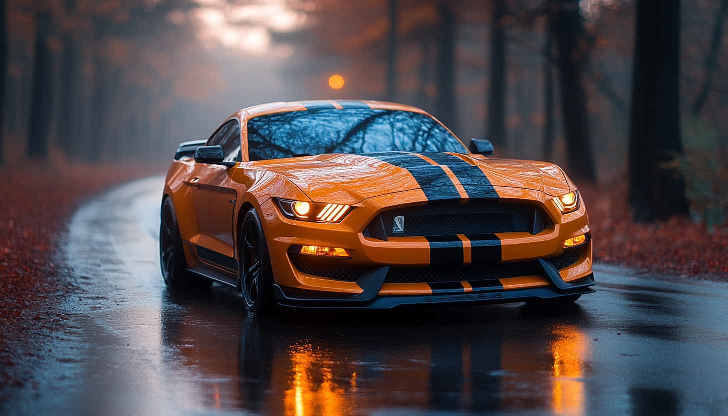 Orange Ford Mustang Wallpaper: Car Wallpaper, Automotive, Sports Car