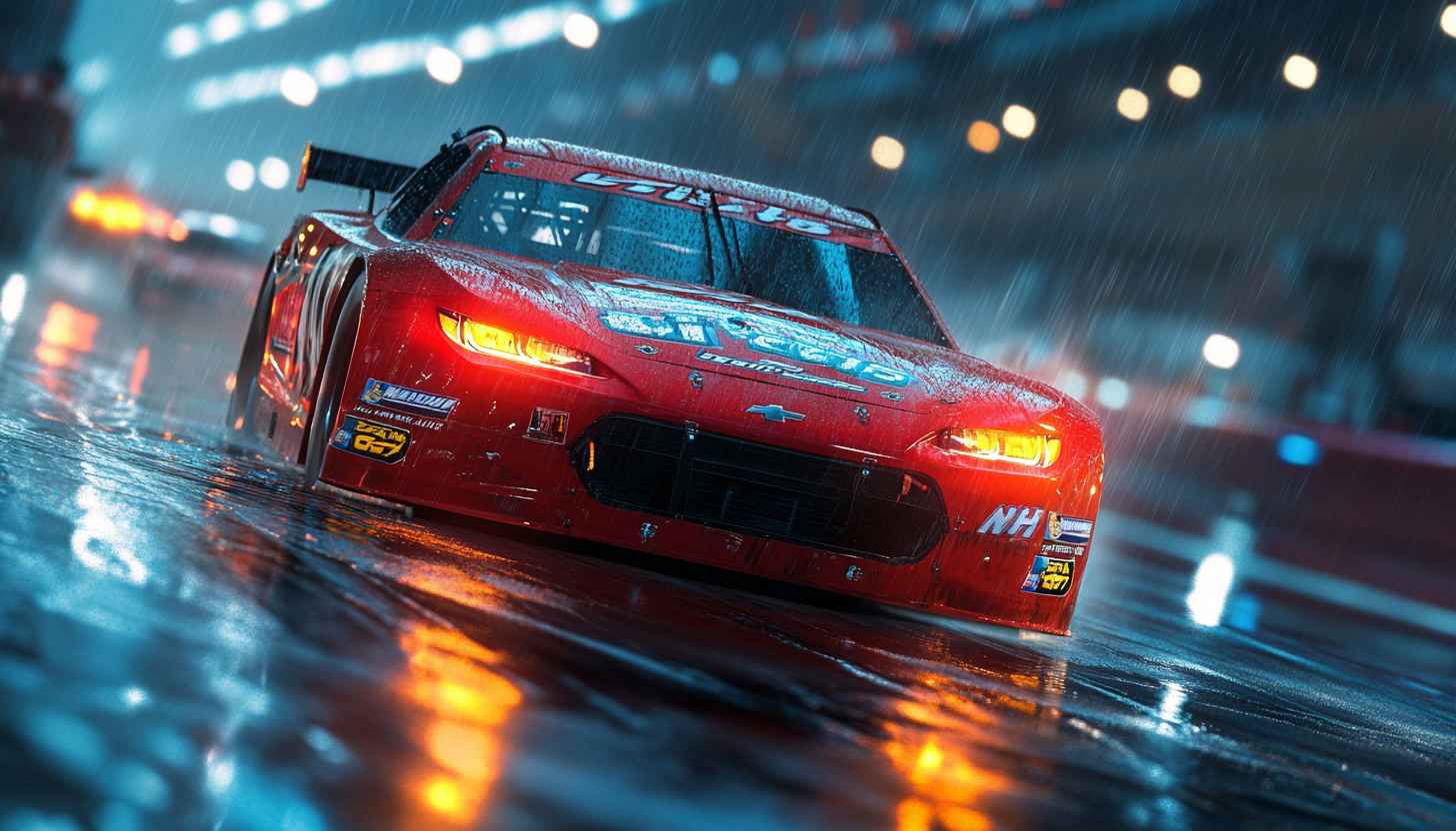 Red Race Car Wallpaper, Sports Car Wallpaper, Rainy Day Wallpaper