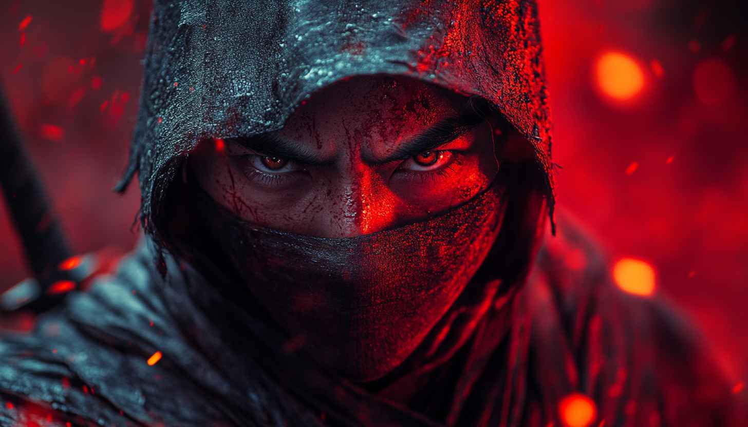 Ninja Wallpaper: Warrior, Assassin, Dark, Action, Red, 4K
