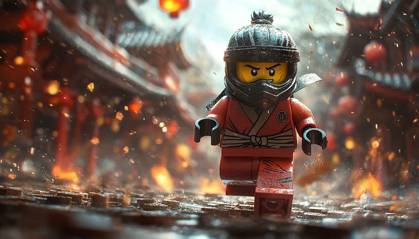 Ninjago Lego Wallpaper, Red Ninja, 4k Wallpaper