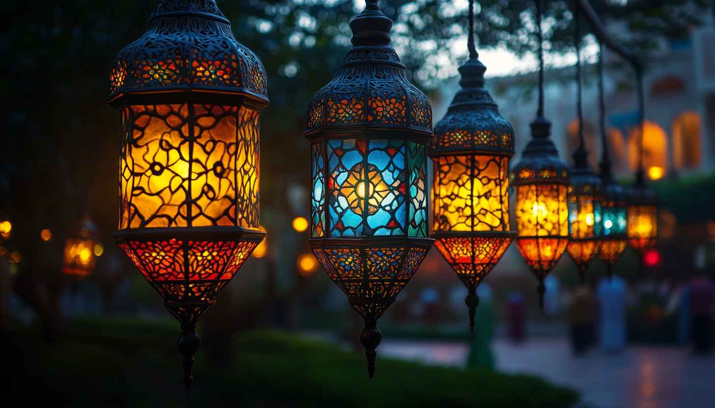 Ramadan Lanterns Wallpaper, Islamic Festival, Festive Background, Arabic Theme