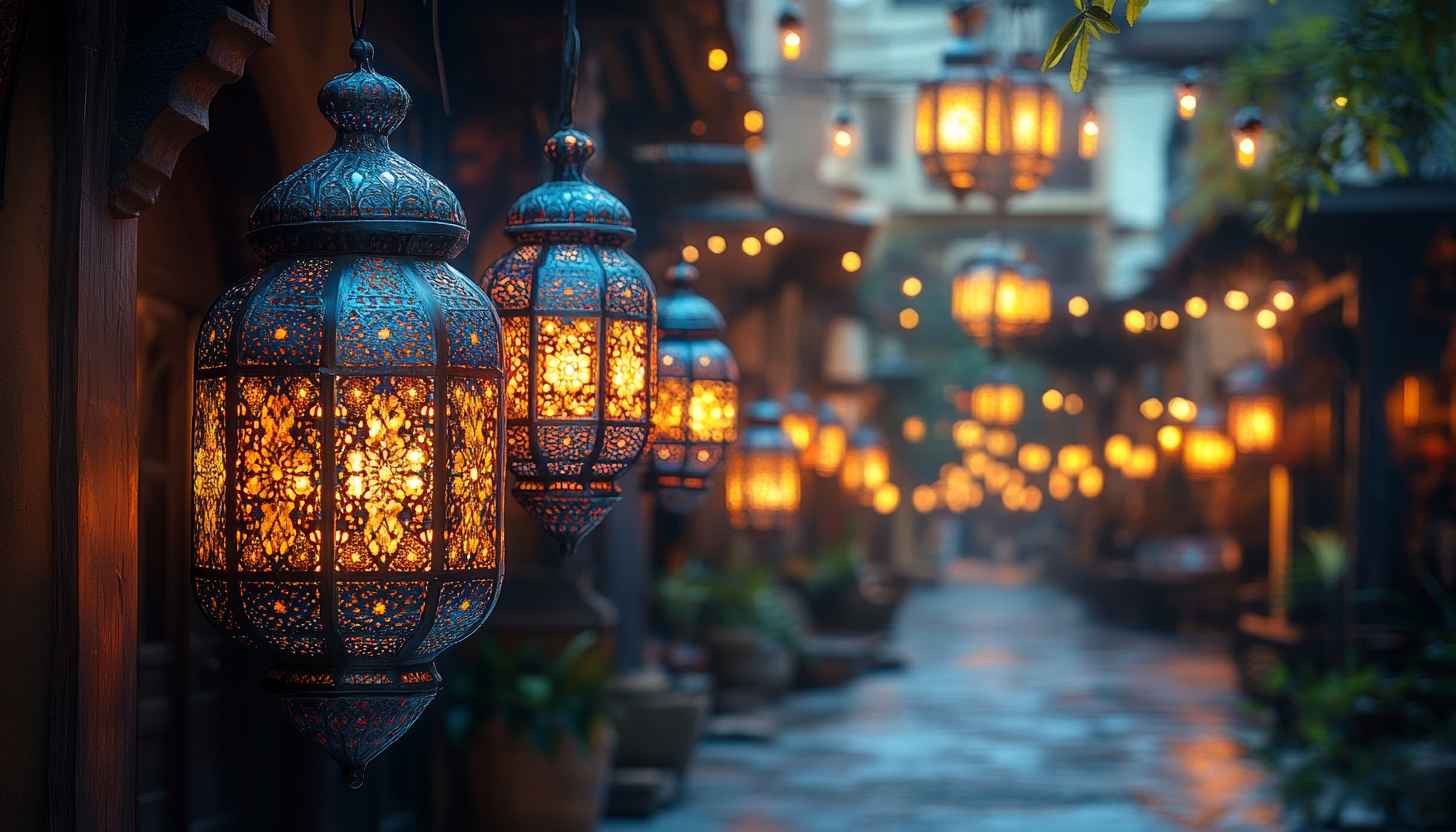 Ramadan Lanterns Wallpaper, Islamic Theme, Festive 4K Wallpaper