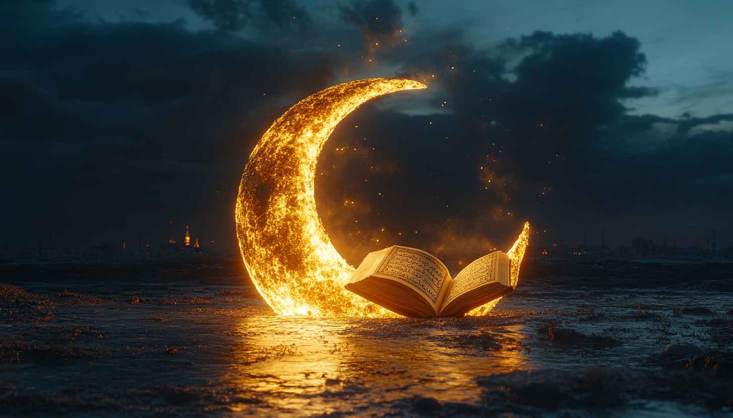 Ramadan Wallpaper: Crescent Moon and Quran HD, 4K