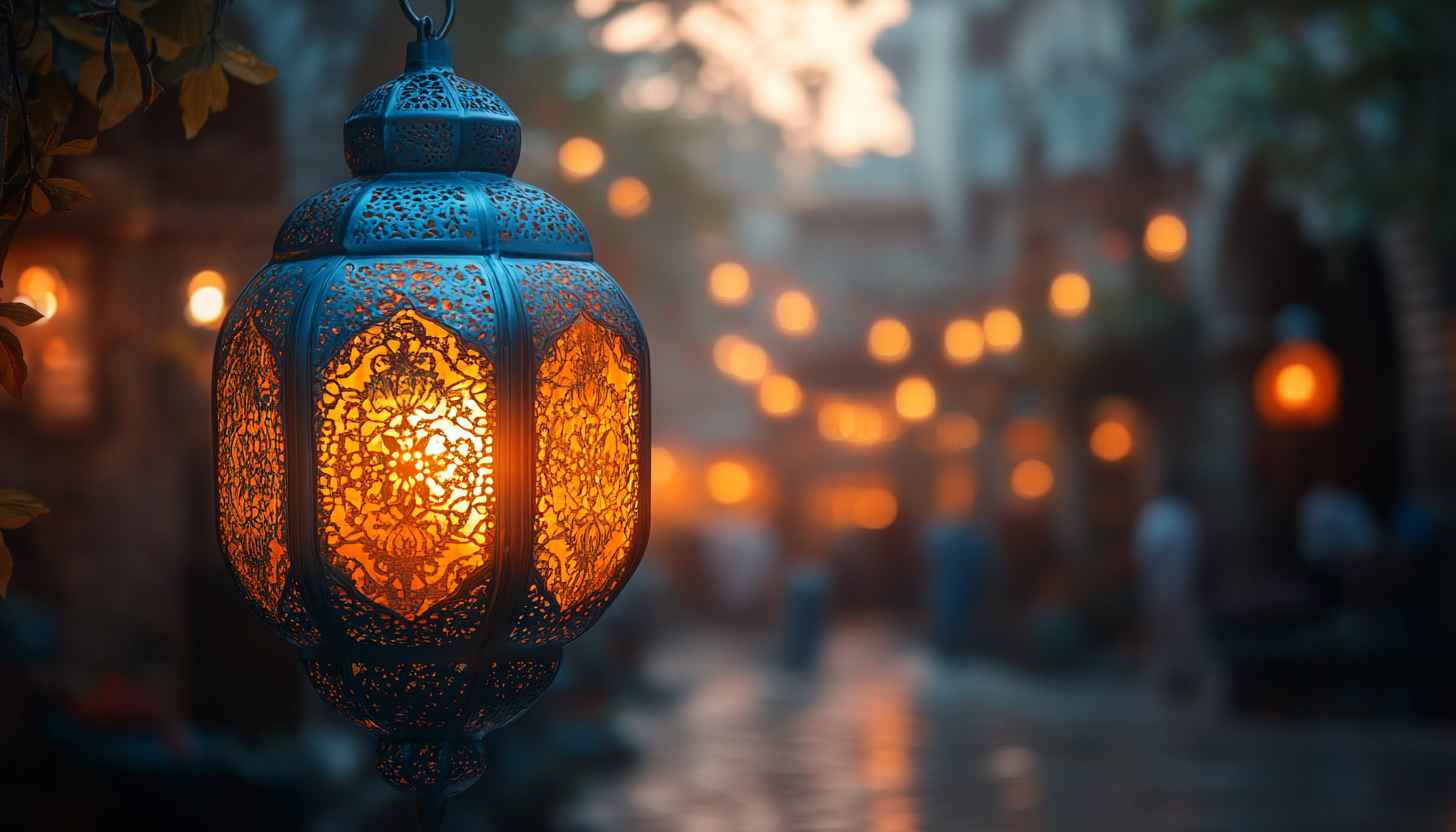 Ramadan Lantern Wallpaper: Islamic Holiday, Eid Mubarak, Festive Decoration