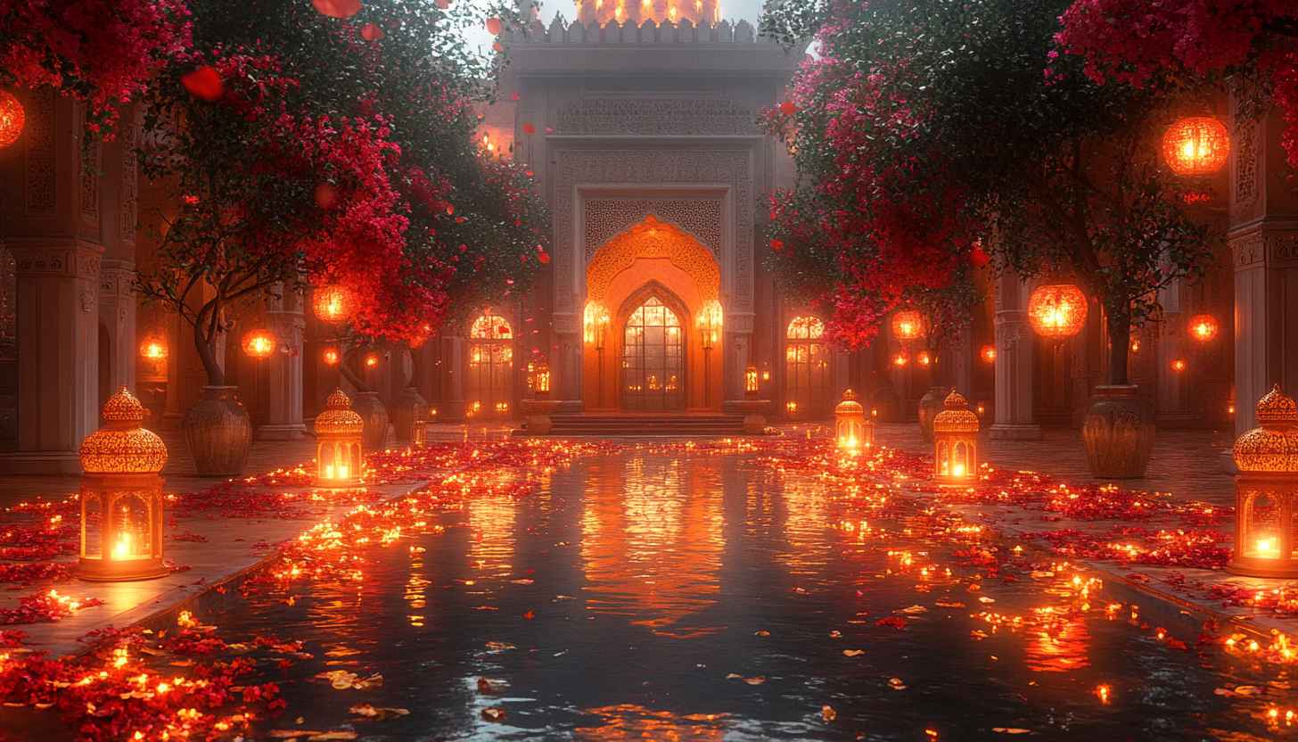 Diwali Wallpaper: Decorative Lights and Lanterns for Festive Atmosphere