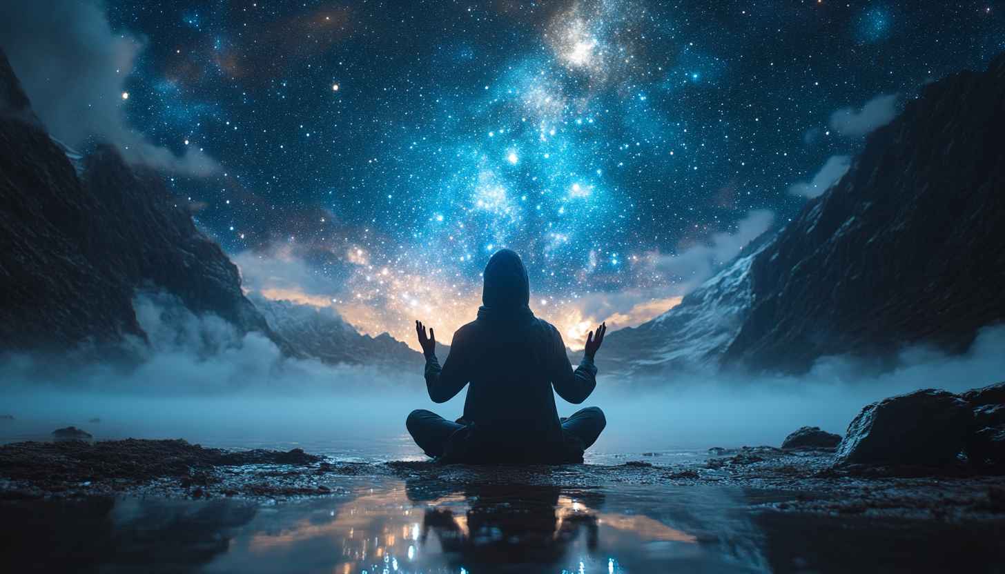 Meditation Wallpaper: Night Sky, Galaxy, Mountain Zen Backgrounds