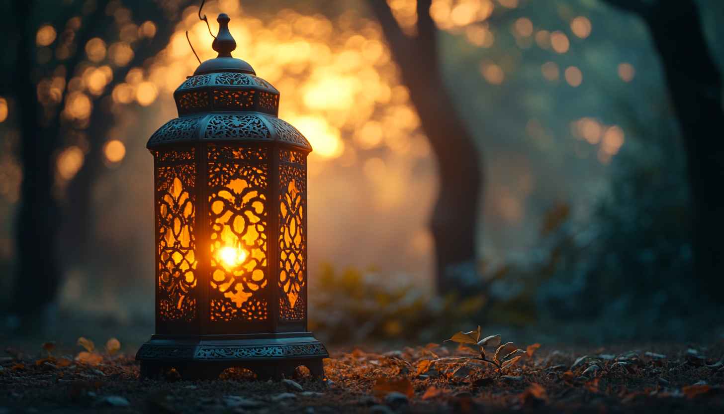 Ramadan Lantern Wallpaper: Islamic Theme, Festive Night, 4K Wallpaper