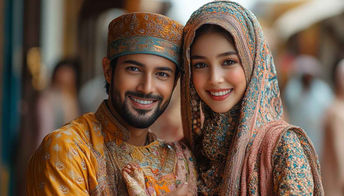 Couple Wallpaper, Muslim Wedding Theme, Festive Wallpaper, Love, Portrait