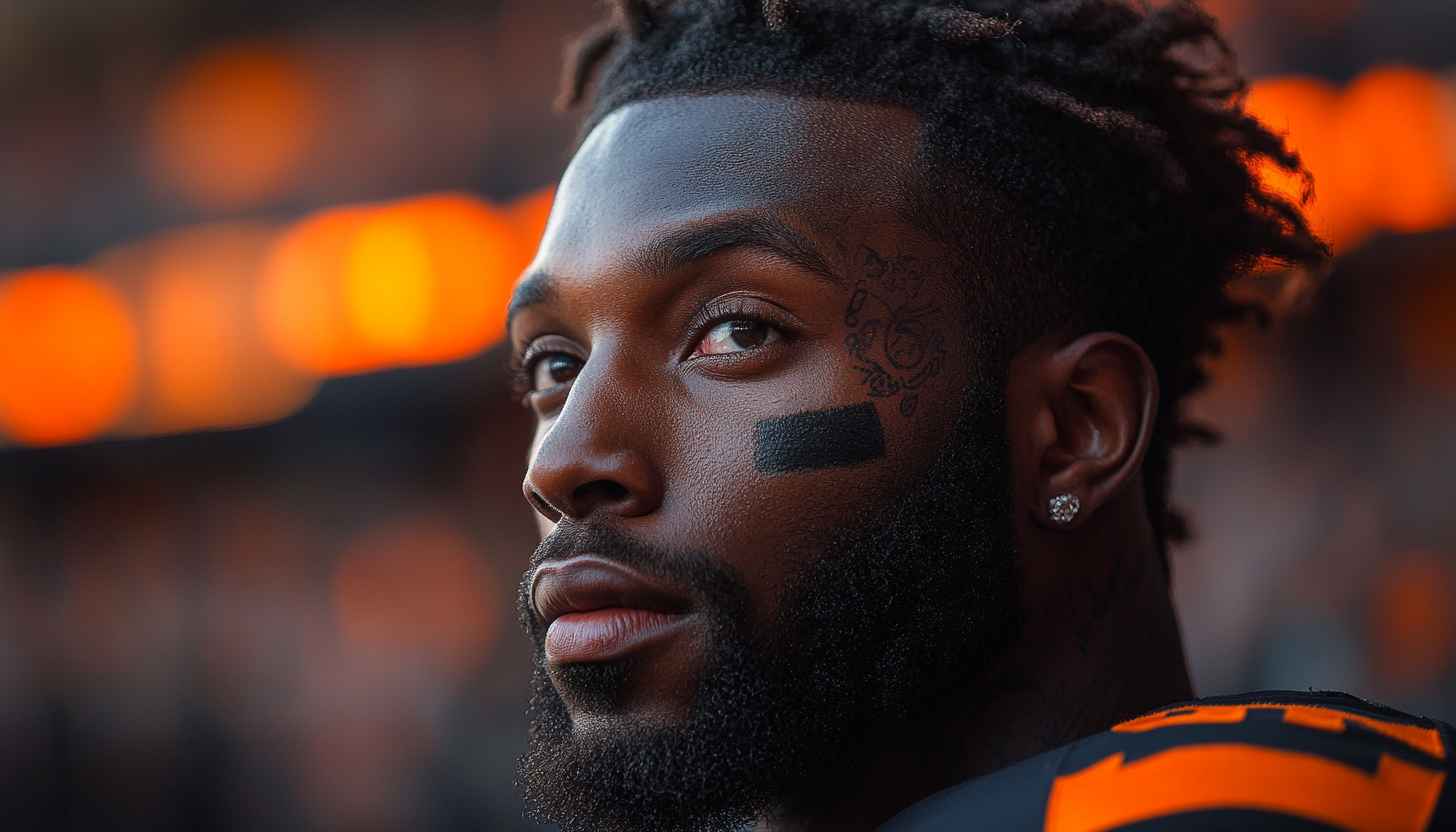 Football Player Wallpaper: Intense Portrait, Athlete Background, HD, 4K
