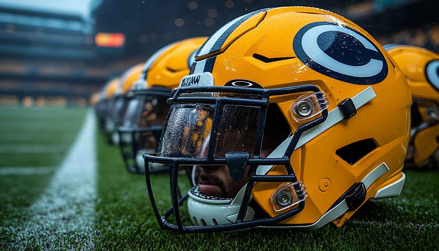 Green Bay Packers Helmet Wallpaper, NFL Sports HD Background