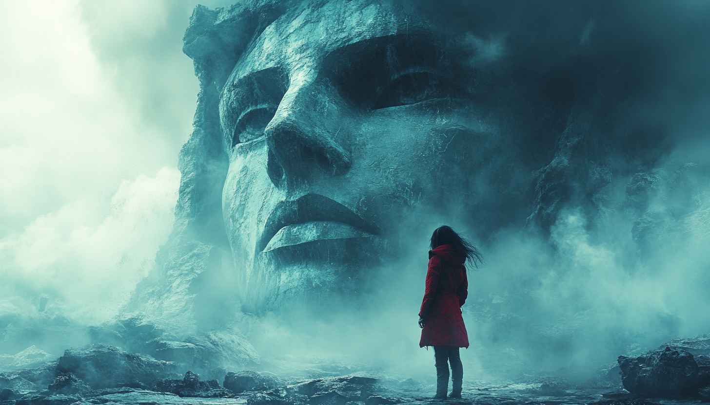 Mystical Face Wallpaper: Giant Stone Head 4k Wallpaper