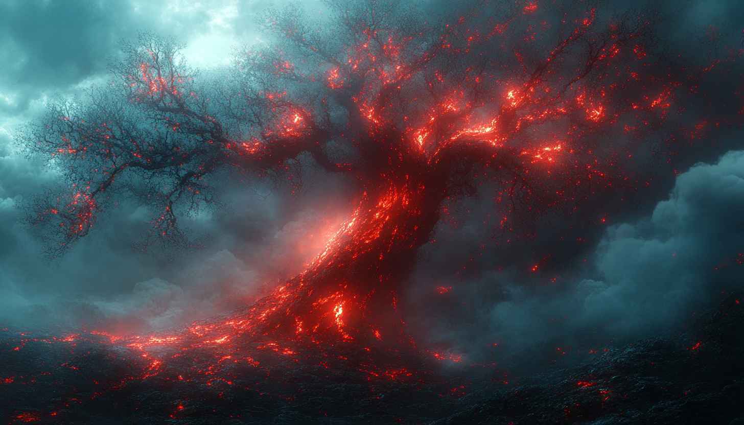 Mystic Tree Wallpaper: Fantasy, Lava, Dark, Desktop Backgrounds