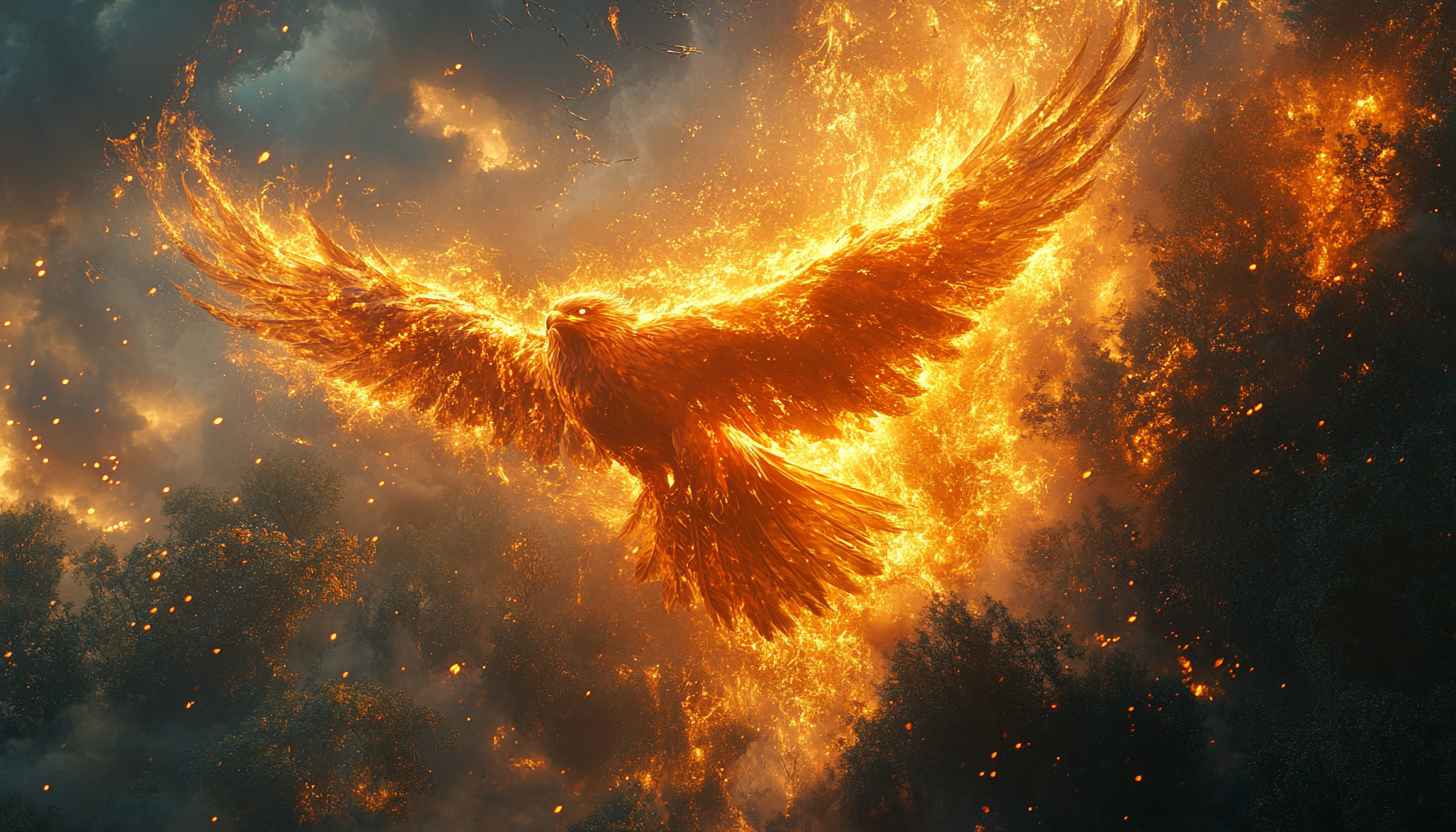Phoenix Wallpaper, Firebird Art, Mythical Creature Wallpaper, 4k Wallpaper