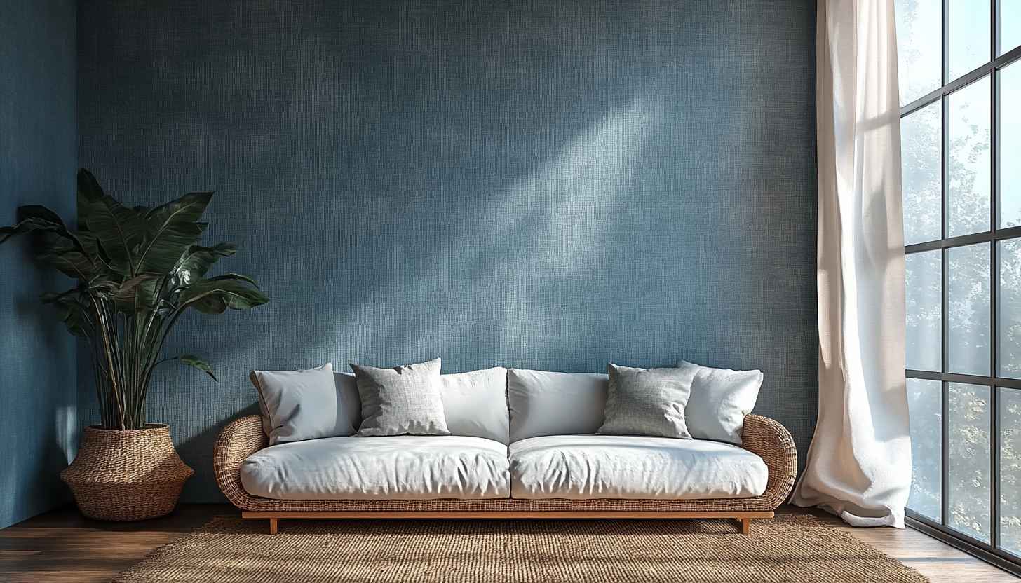 Teal Blue Wall Texture Wallpaper For Modern Home Decor