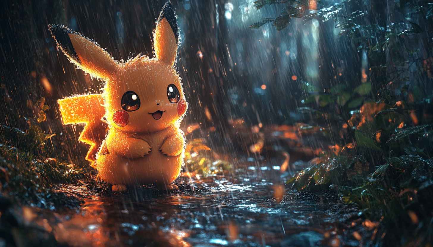 Pokemon Pikachu Wallpaper Cute Rainy Aesthetic Backgrounds HD