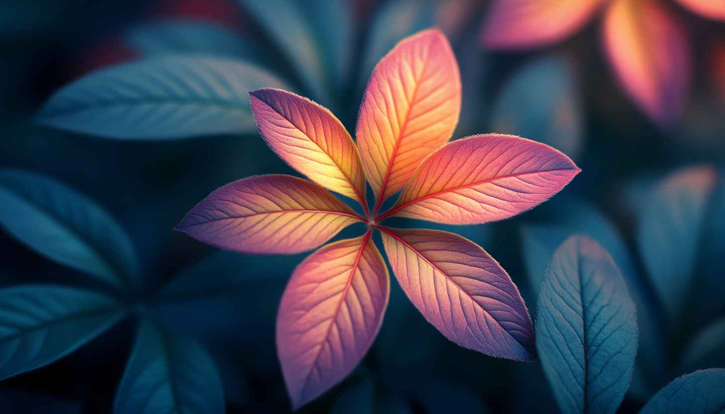 Floral Wallpaper: Artistic Leaves, Nature, Botanical, Desktop Background