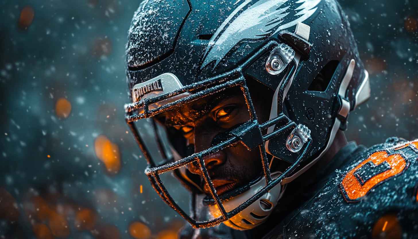 Intense Football Player Wallpaper, Philadelphia Eagles 4K