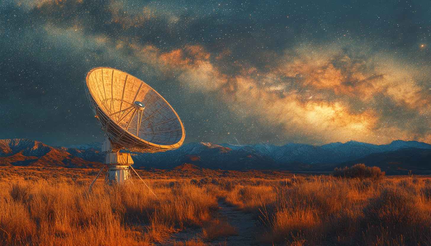 Satellite Dish Wallpaper, Space Exploration, Stars, Night Sky, Landscape