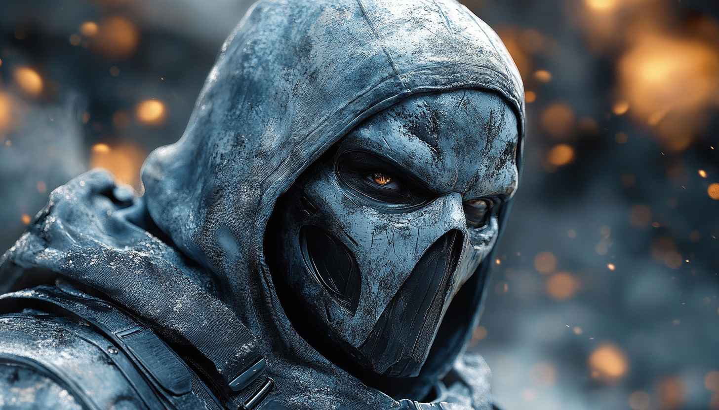 Hooded Warrior Mask Wallpaper, Gaming, Desktop, 4K Wallpaper