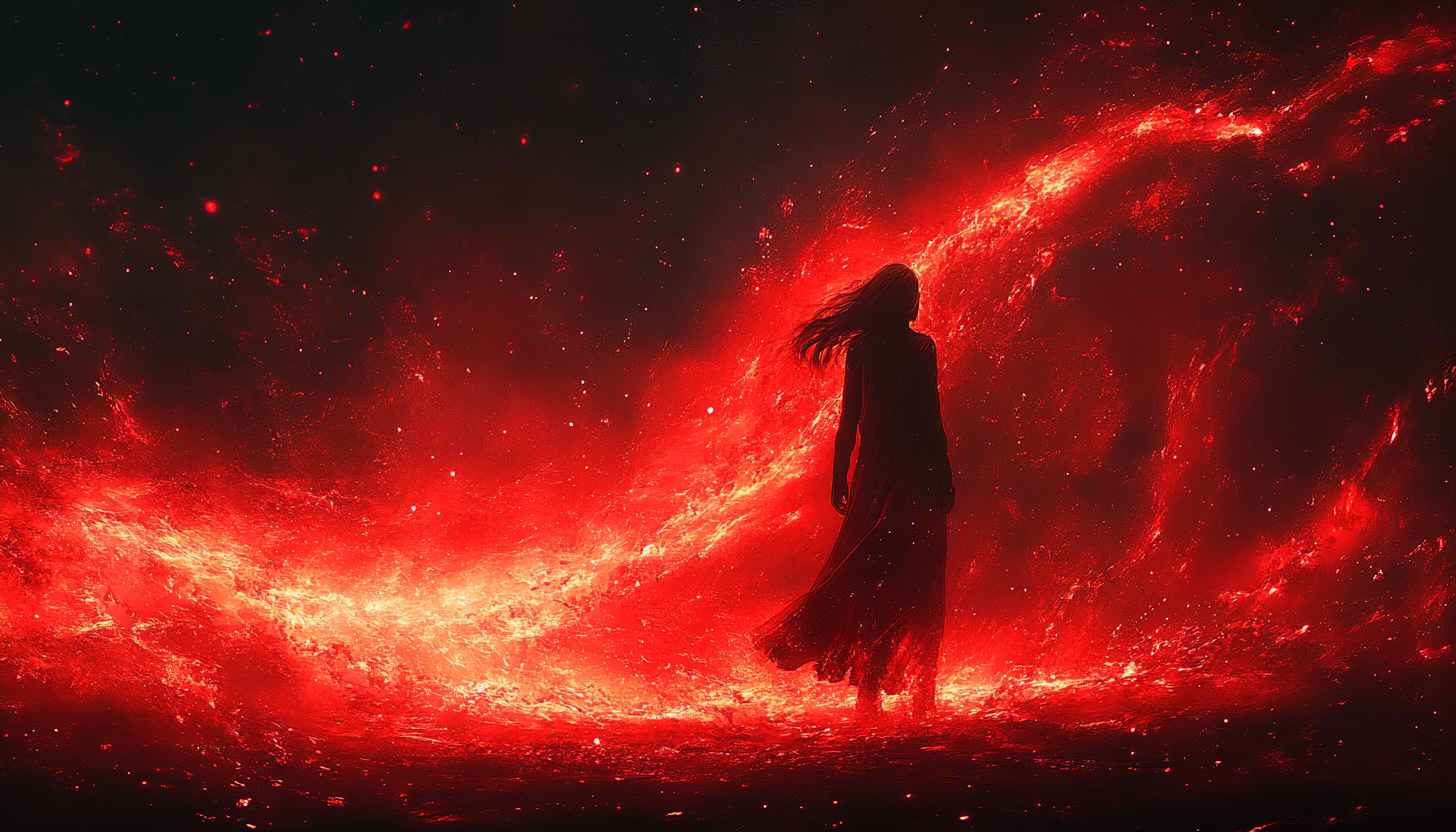 Scarlet Witch Wallpaper, Marvel, Heroine, Red, Fantasy, 4k, Desktop