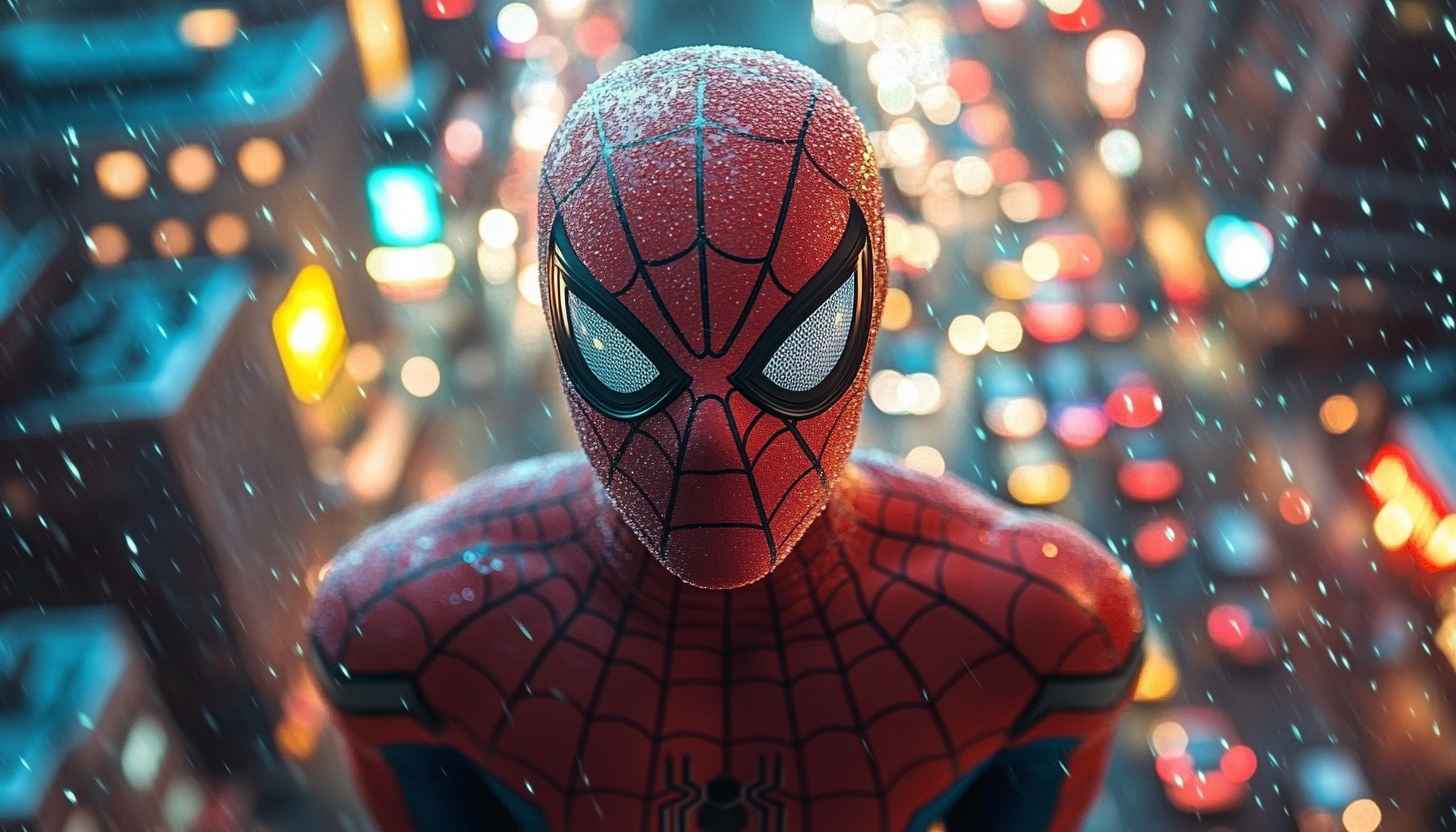 Marvel Spider-Man wallpaper, Superhero, Rain, 4K, desktop background